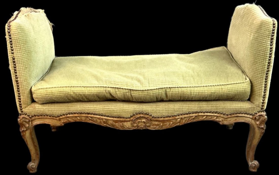 19th C. Louis XV Style Upholstered Bench (1 of 7)