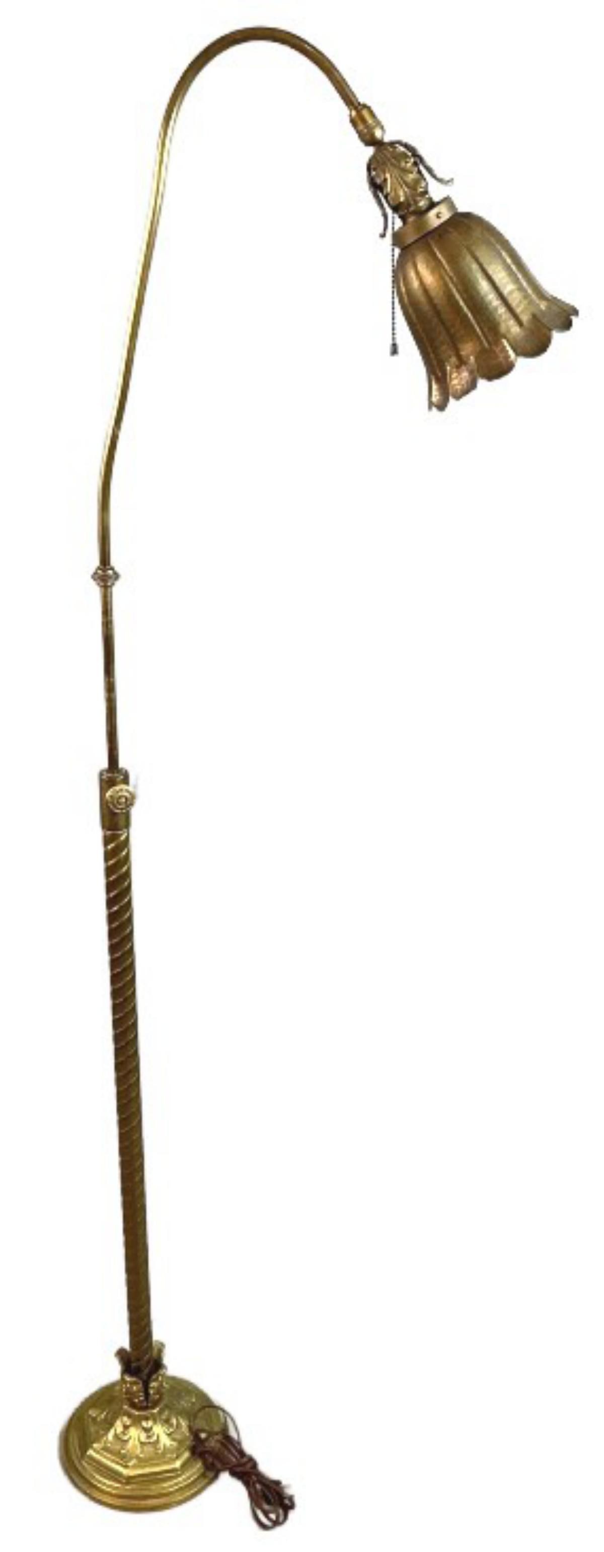 1920s Brass Tulip Floor Lamp (1 of 5)