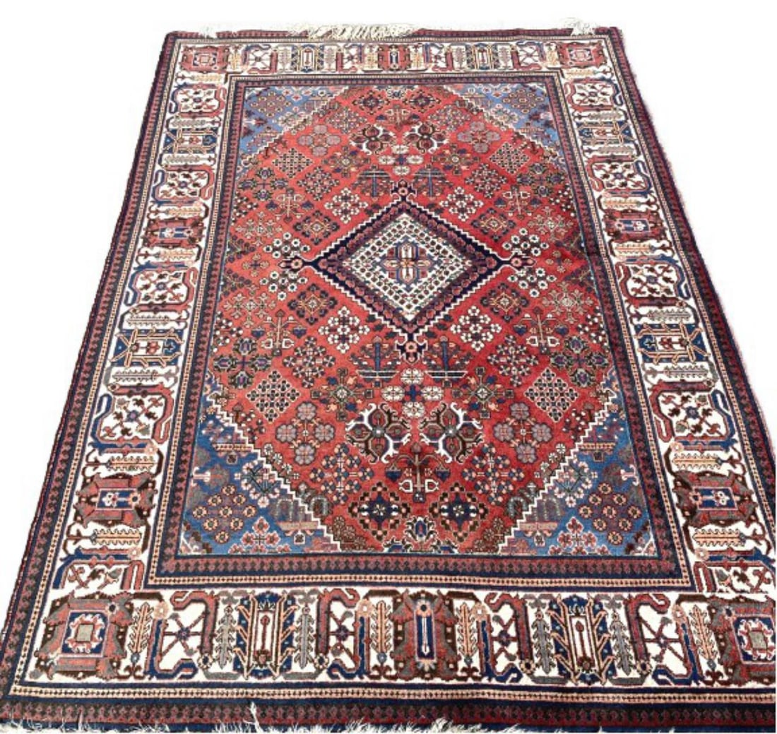 Persian Style Floral & Geometric Hand Knotted Rug (1 of 6)