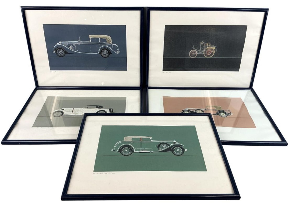 Set of 5 Mercedes Benz Lithographs (1 of 5)