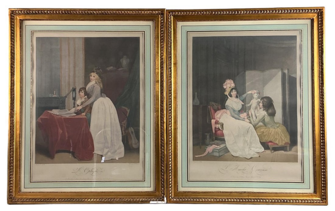 2 Antique After L. Boilly Color Engravings (1 of 4)