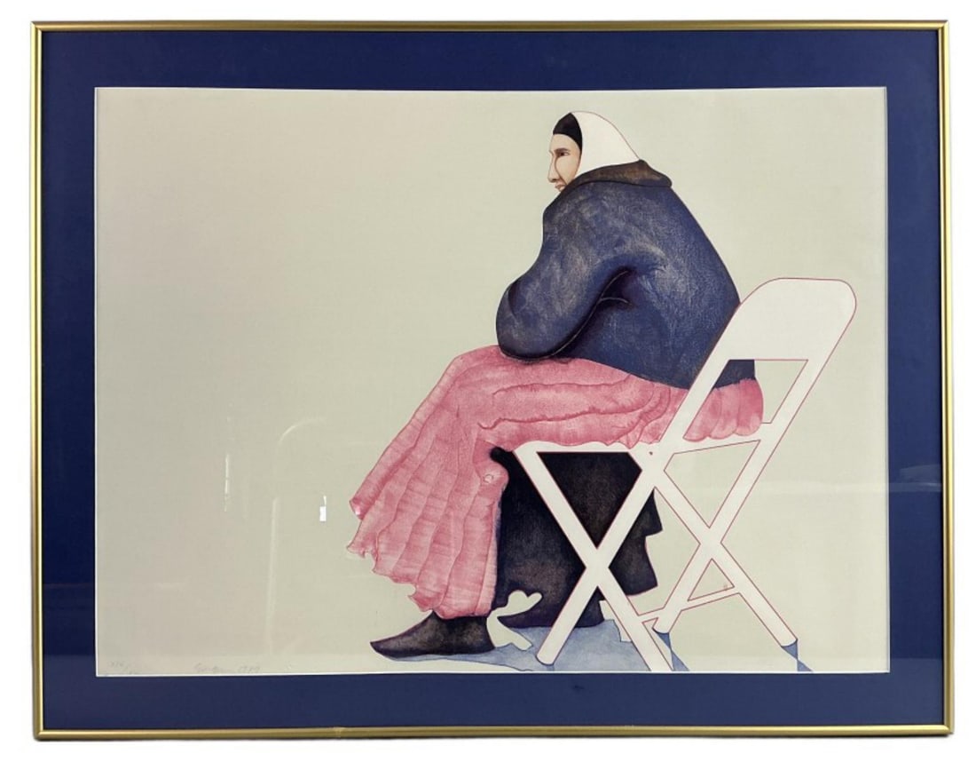 Ed Singer (Navajo, b. 1951) Woman in Chair Litho (1 of 4)