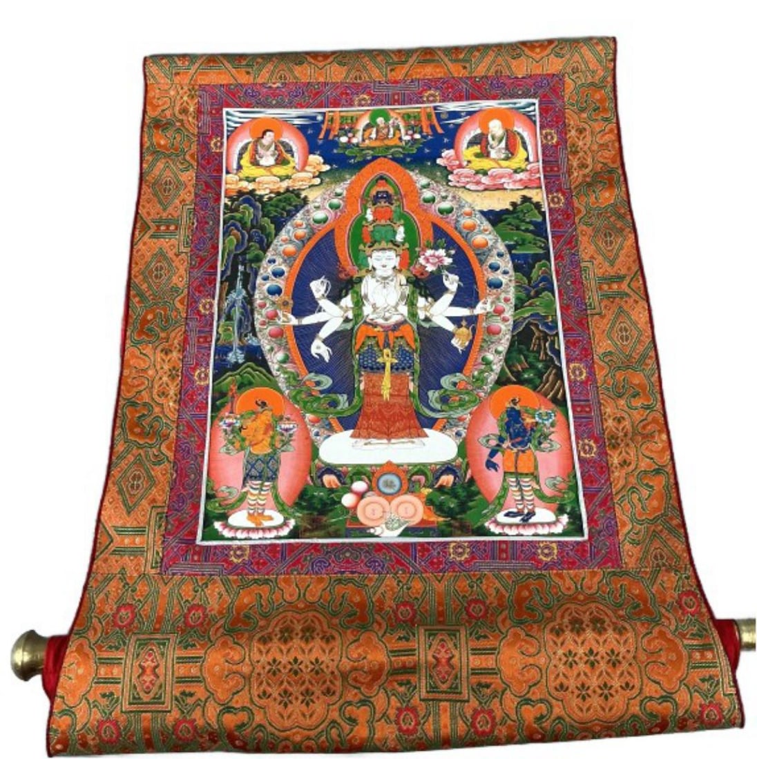 Tibetan Thangka Style Guanyin Wall Scroll (1 of 5)