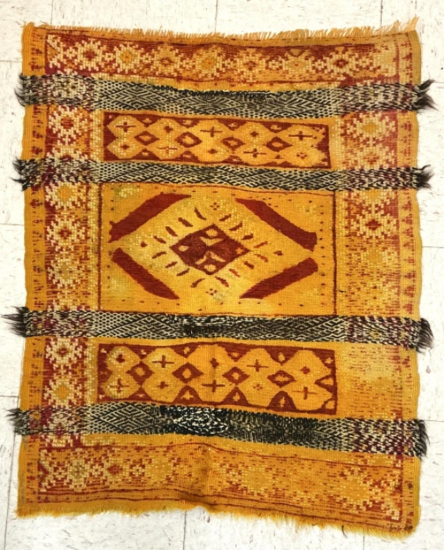 Moroccan Style Saffron Orange Wool Rug (1 of 5)