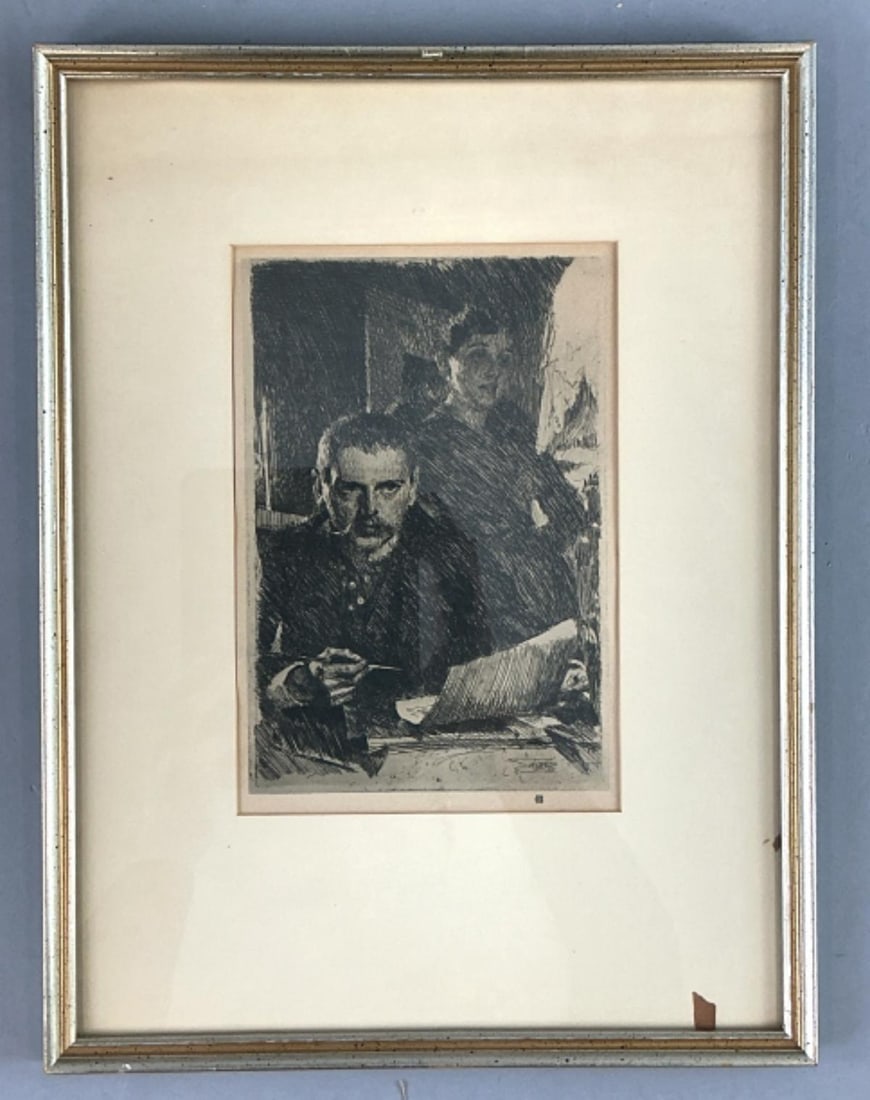 Antique Anders Zorn, Zorn & Wife Etching (1 of 3)