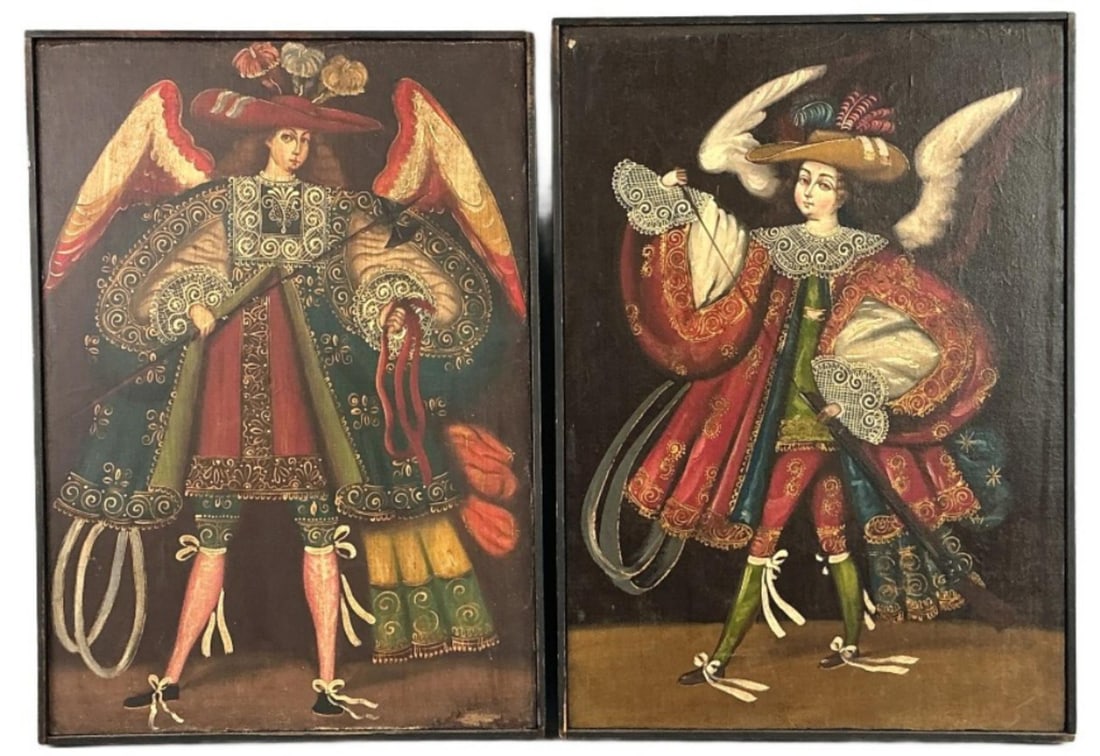 2 Cuzco School Style Archangel Oil Paintings (1 of 6)