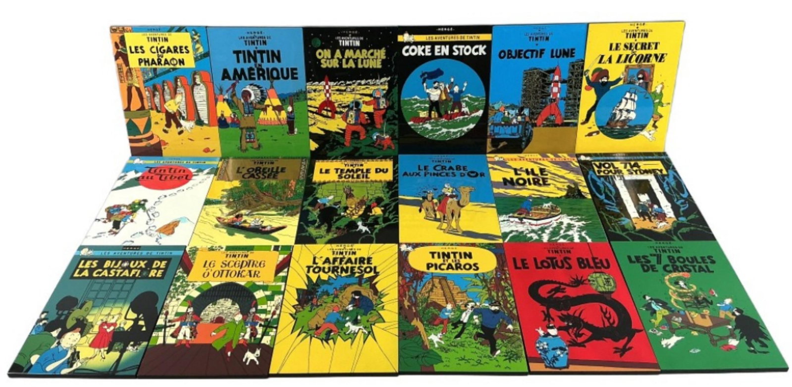 Group of 18 Tintin Lacquered Prints (1 of 5)