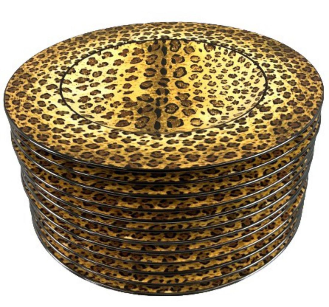 Set of 12 Lynn Chase Leopard Luxe Plates (1 of 5)