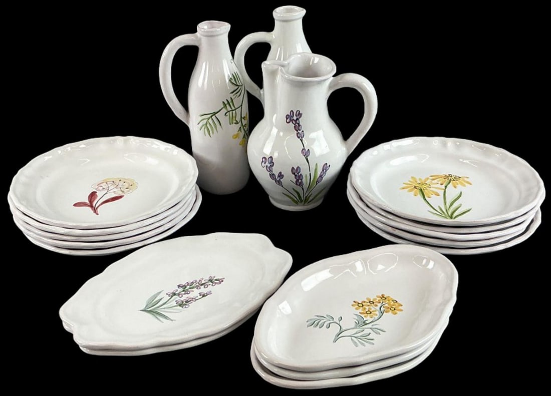 Set 18 French Garnier Moustiers Faience Tableware (1 of 8)