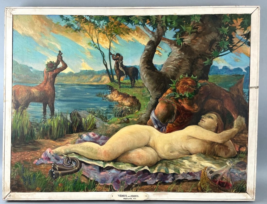 M Whitcombe Venus & Adonis Oil Painting (1 of 4)