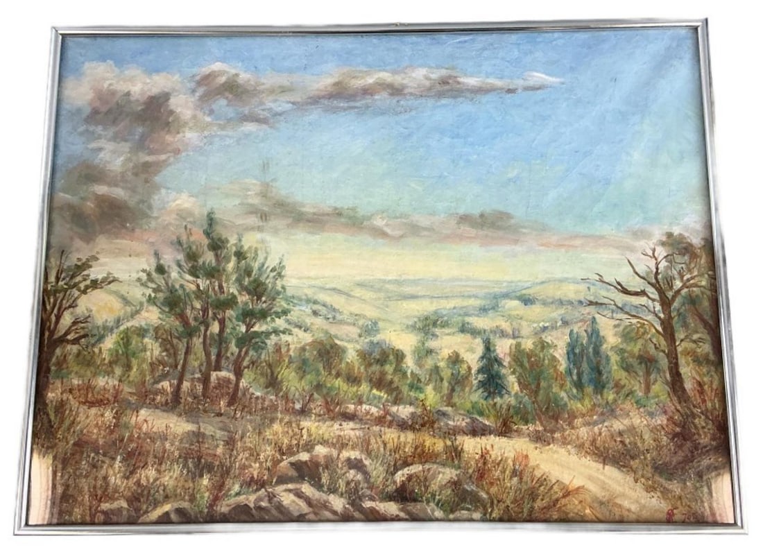 Signed Summer Landscape Oil Painting (1 of 4)