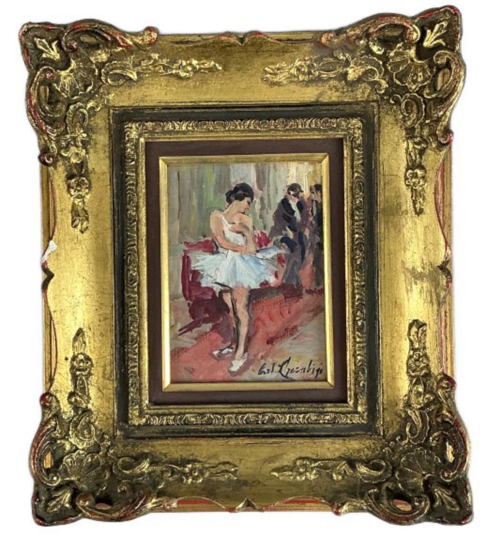 Signed Ballet Oil Painting (1 of 4)