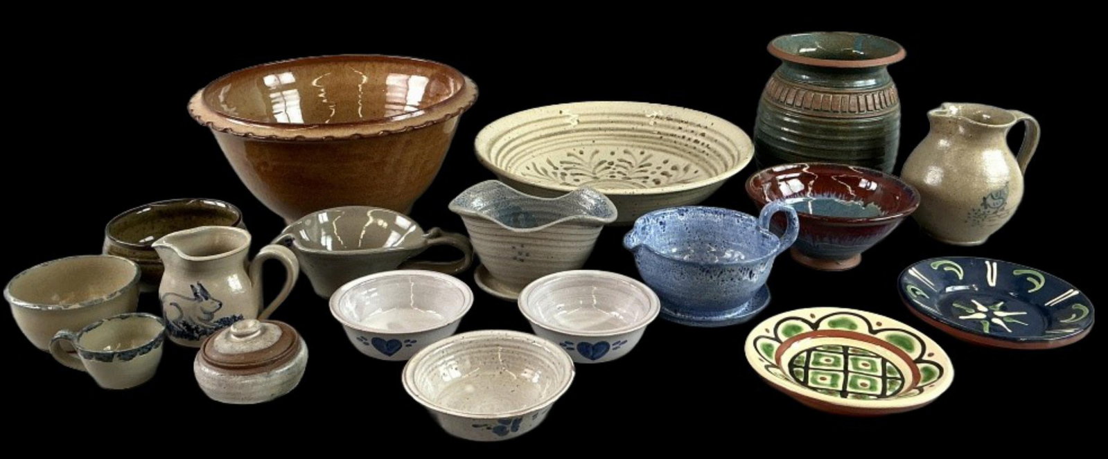 Group of Jugtown Ware, Ellis, Owens Pottery (1 of 8)
