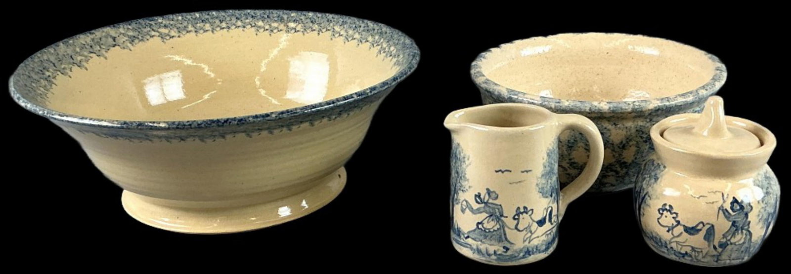 Group of EJ King & Other Spongeware Pottery (1 of 5)