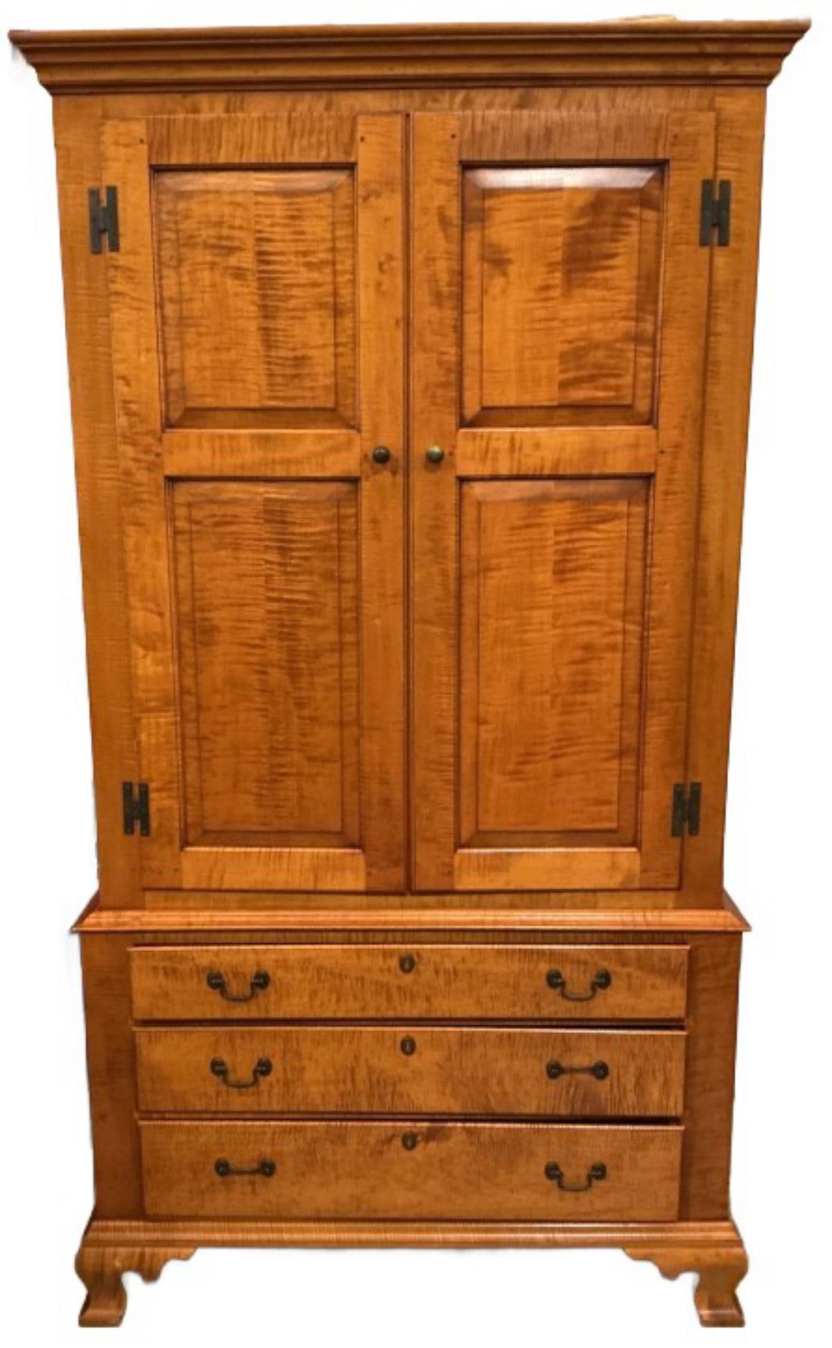 Eldred Wheeler Tiger Maple Armoire (1 of 3)