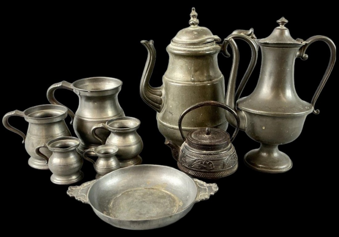 Grouping of Pewter & Iron Articles (1 of 6)