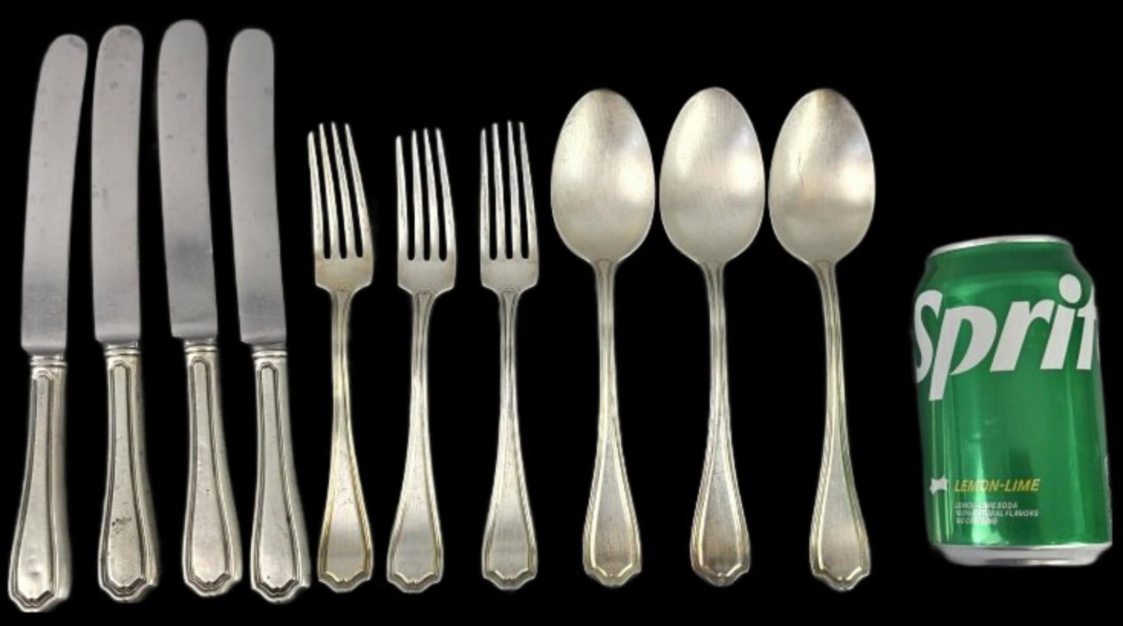 Reed & Barton Sterling Silver Hepplewhite-Plain: Reed & Barton Sterling Silver Hepplewhite-Plain Partial Dinner Service. All in: 23.11 troy ounces Knife: 10"long Condition: Scratches.