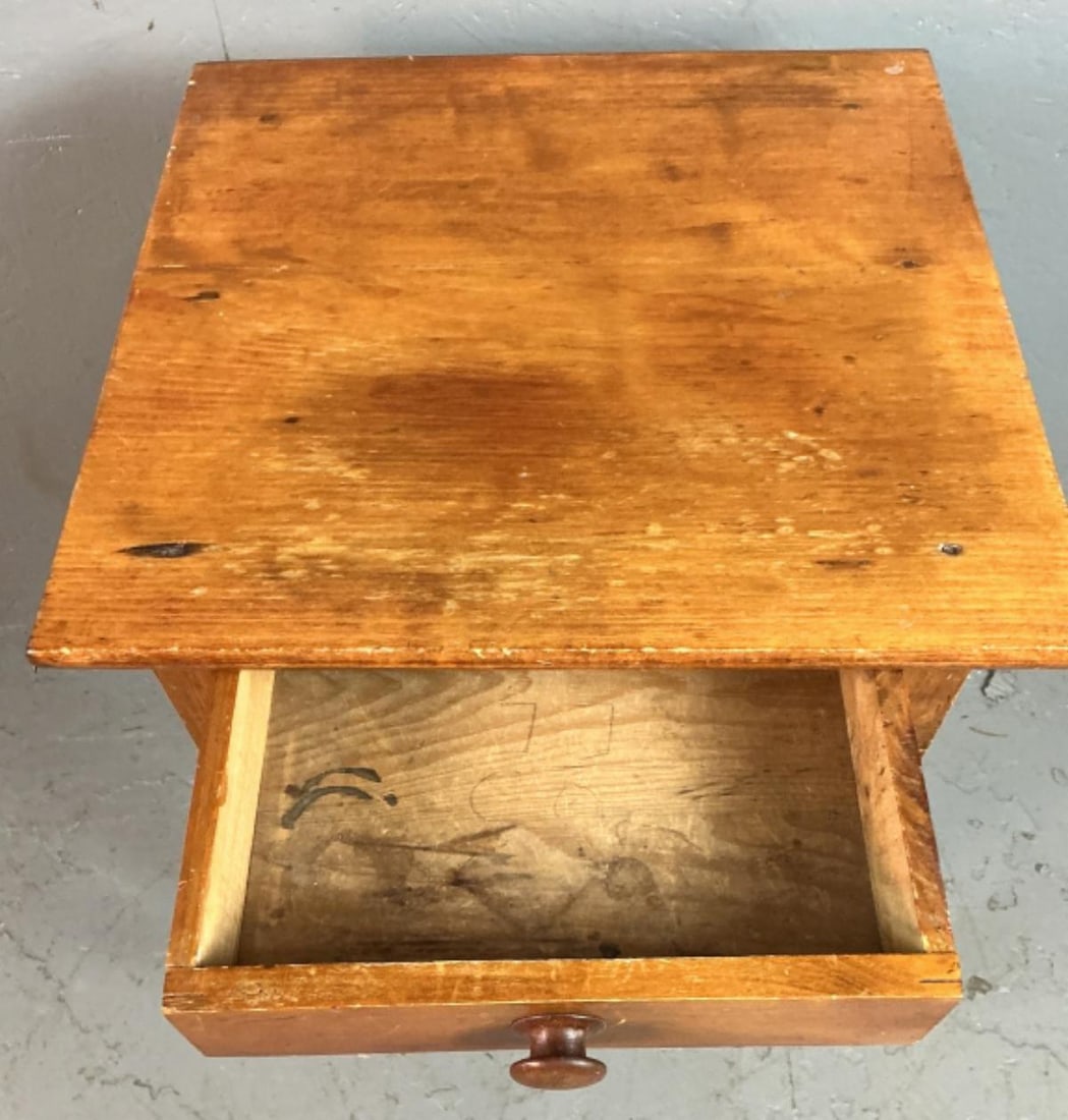 Antique Pine Side Table - 3