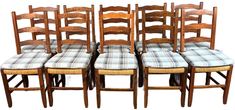 Set of 10 Rush Seat Side Chairs (1 of 6)