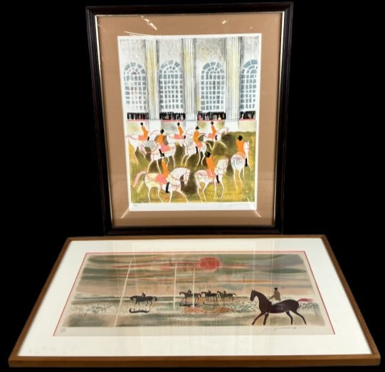 2 C Grosperrin (French b 1936) Equestrian Lithos (1 of 8)
