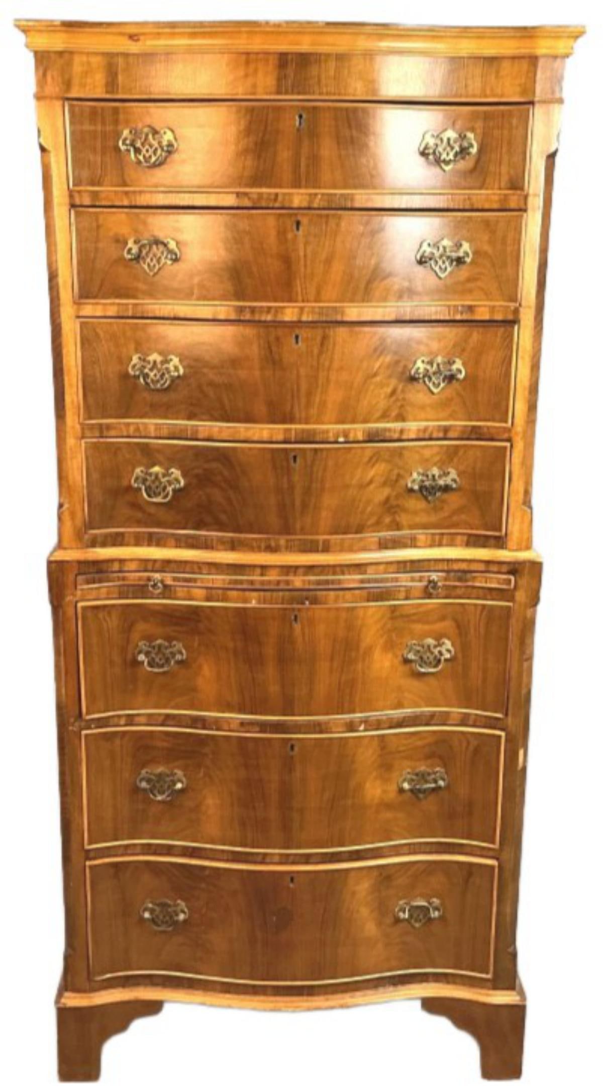 Georgian Style Serpentine Front Chest on Chest (1 of 5)