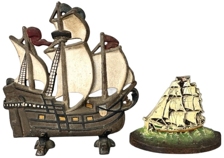 2 Cast Iron Sailing Ship Doorstops (1 of 5)