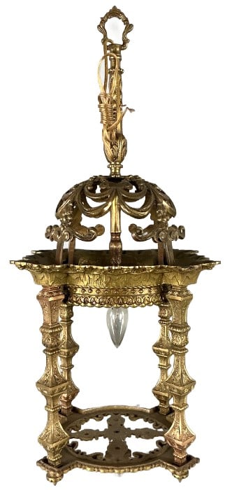 Louis XVI Style Brass Hanging Lantern (1 of 5)