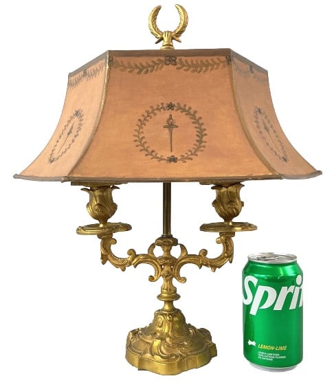 Louis XV Style Gilt Candelabra with Tole Shade (1 of 5)