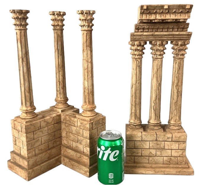 Pair of Carved Wood Roman Ruin Models (1 of 4)