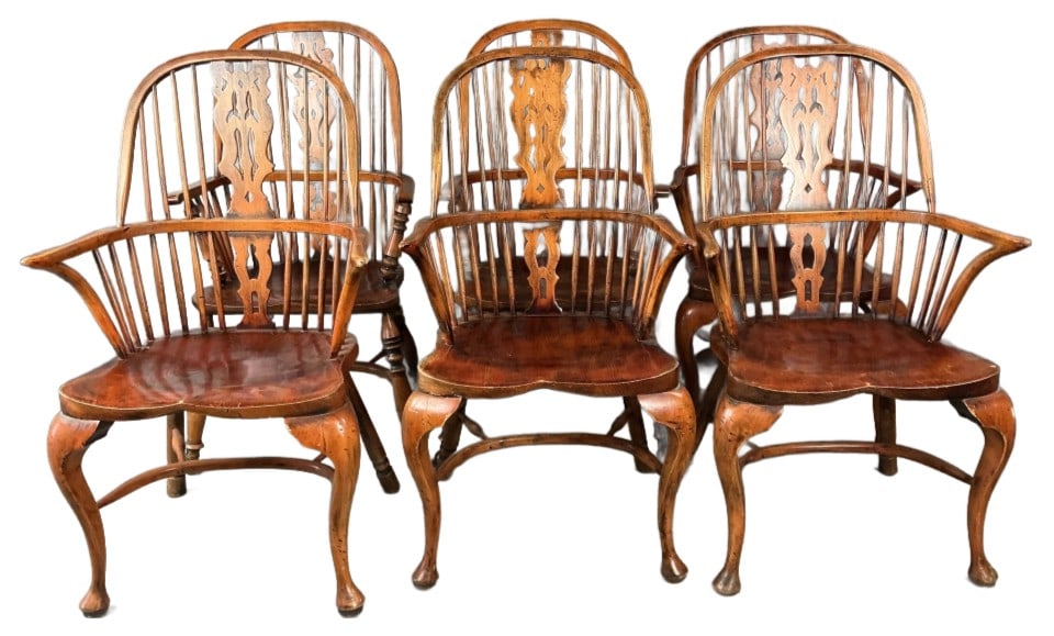 Grouping of 6 Windsor Style Armchairs (1 of 5)