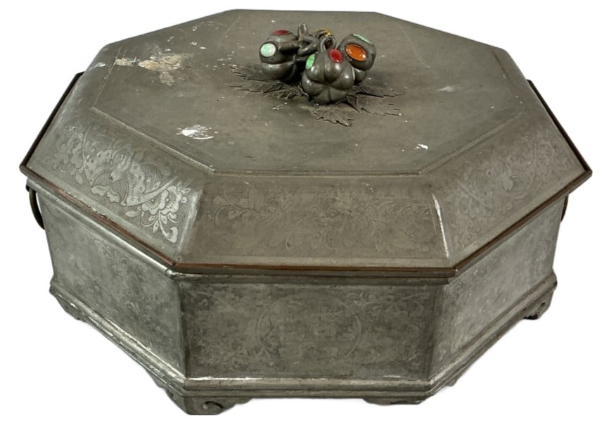 Pewter Jeweled Condiment Spice Box (1 of 5)