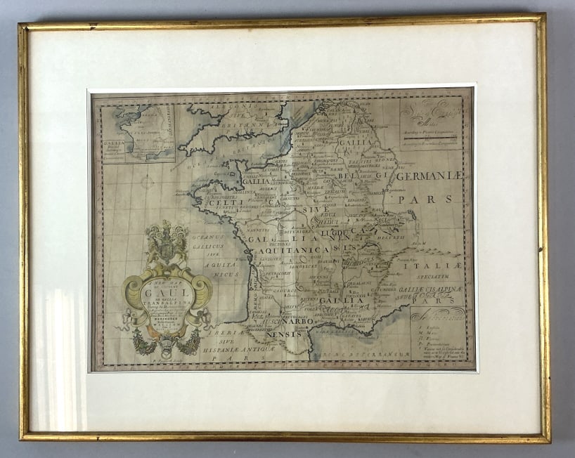 18th C Map of Ancient Gaul Engraving (1 of 4)