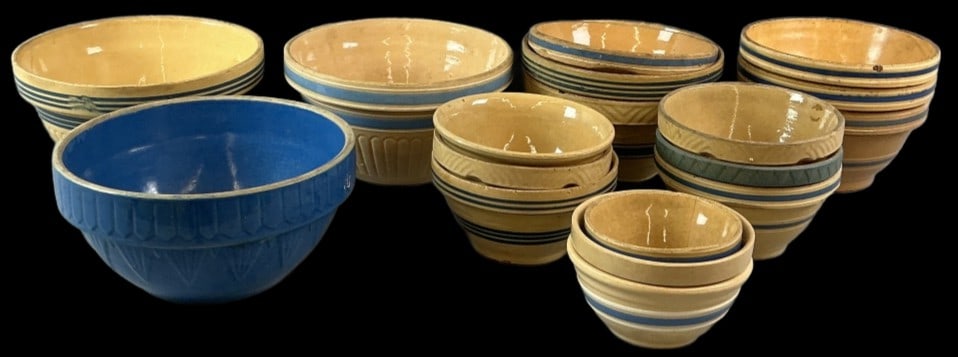 Grouping of Antique & Vintage Yellow Ware Bowls (1 of 13)