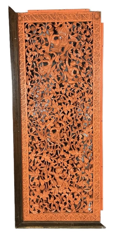 Asian Carved Wood Wall Panel (1 of 4)
