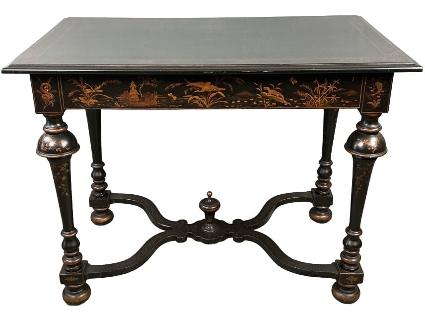 Queen Anne Style Chinoiserie Side Table (1 of 4)