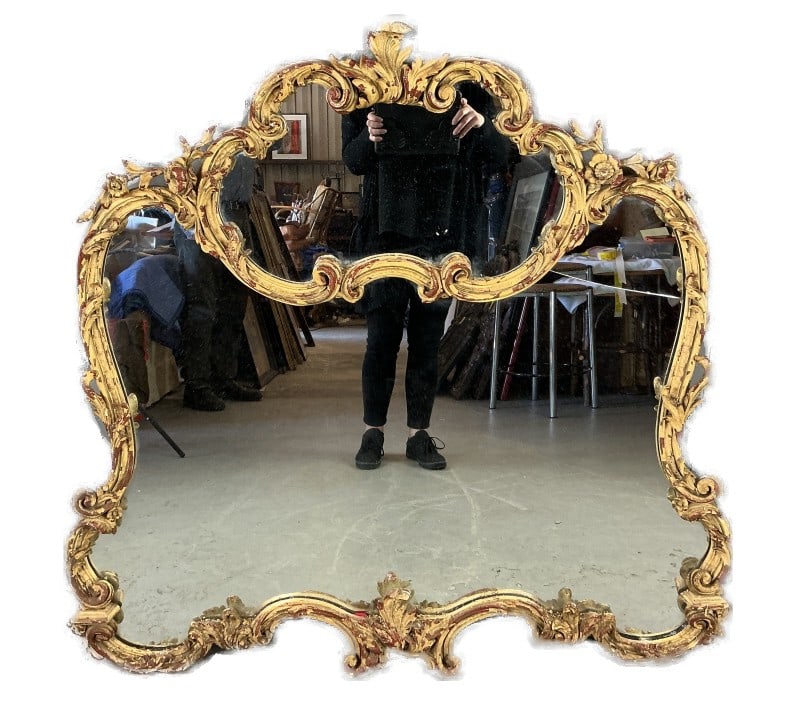 Rococo Style Painted Wood Mirror (1 of 4)