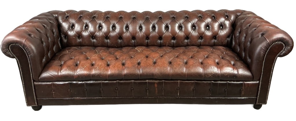 Brown Leather Chesterfield Sofa (1 of 6)