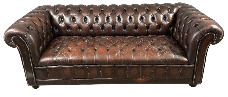 Brown Leather Chesterfield Sofa (1 of 7)