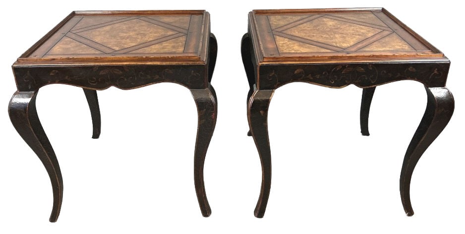 Pair of Baker Burl Wood Side Tables (1 of 5)