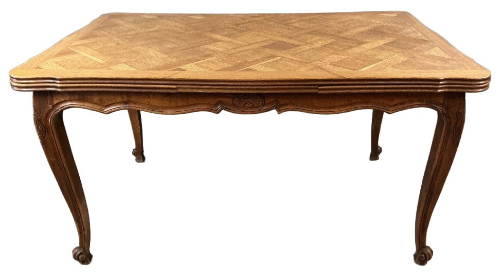 French Provincial Oak Draw Leaf Table (1 of 3)
