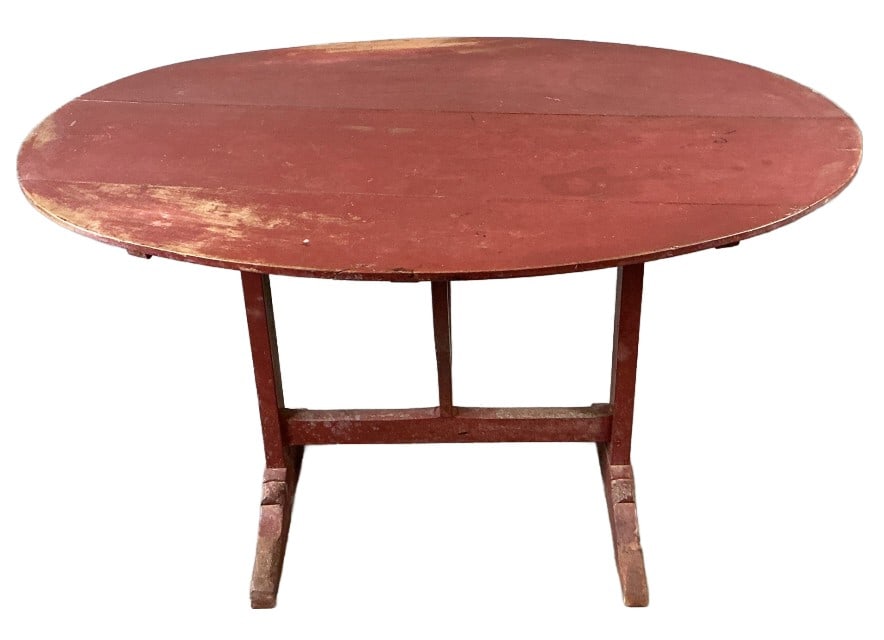 French Provincial Red Painted Table (1 of 4)
