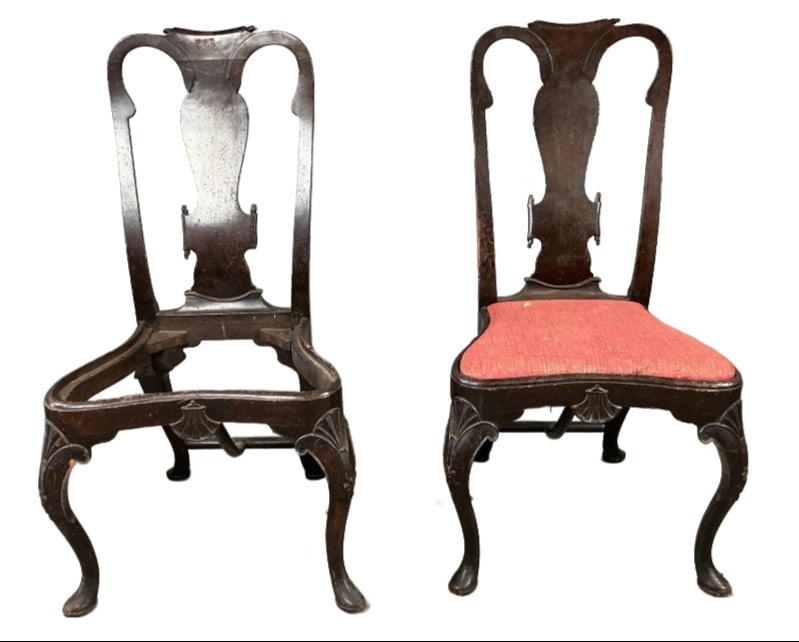 Pair of Antique Queen Anne Style Mahogany Chairs (1 of 5)