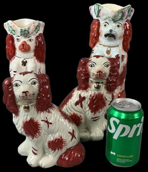Grouping of Staffordshire Spaniel Figurines (1 of 6)
