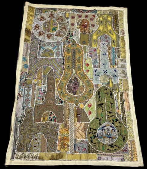 Indian Embroidered Beaded Textile Tapestry (1 of 5)