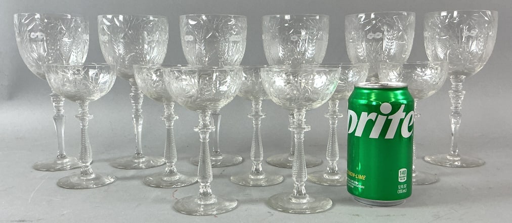 Set of 13 Cut Crystal Stemware (1 of 3)