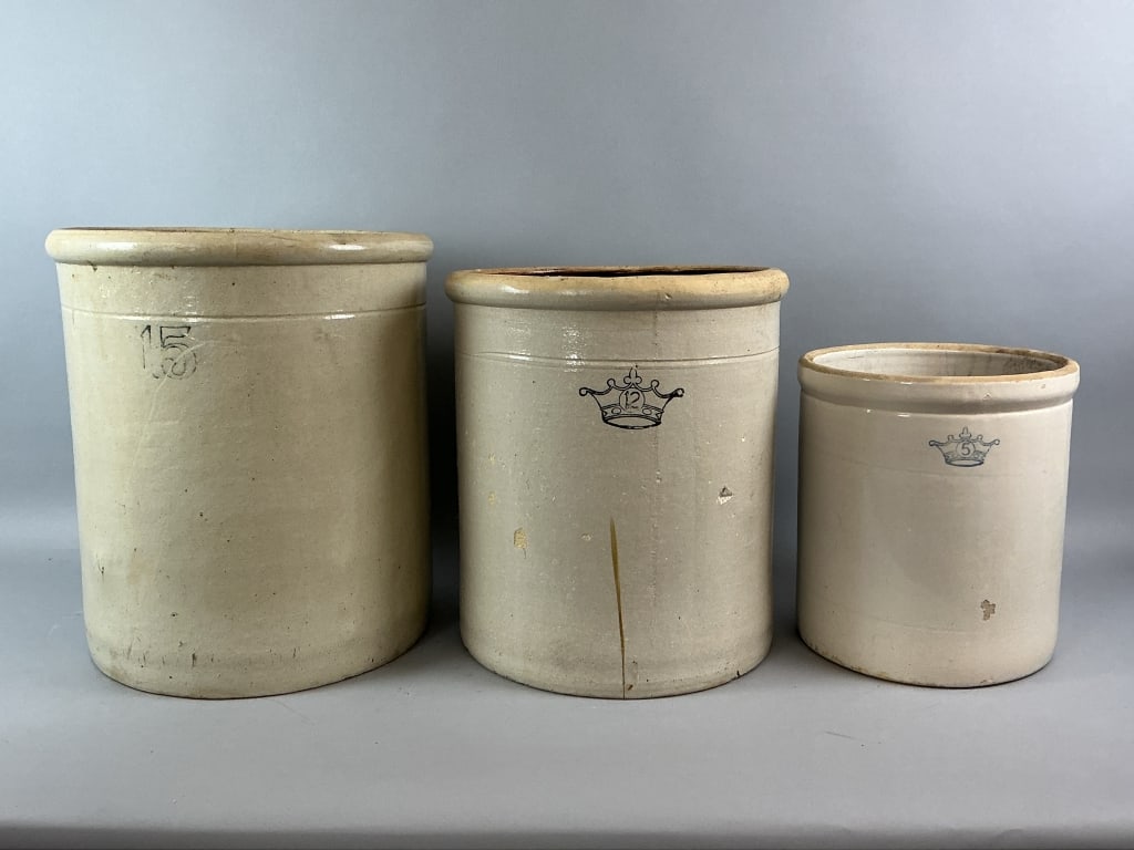 Group of 3 Stoneware Crocks (1 of 4)