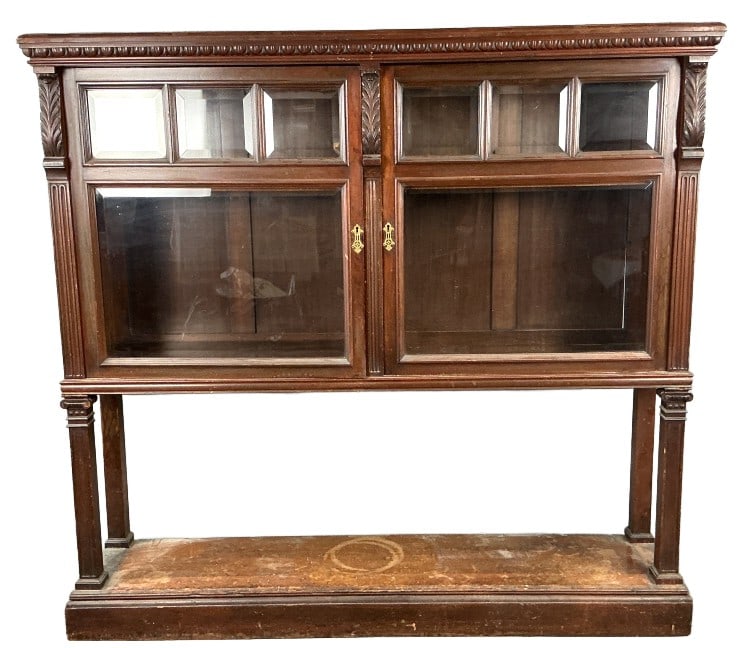 Carved Walnut Cabinet on Stand (1 of 2)