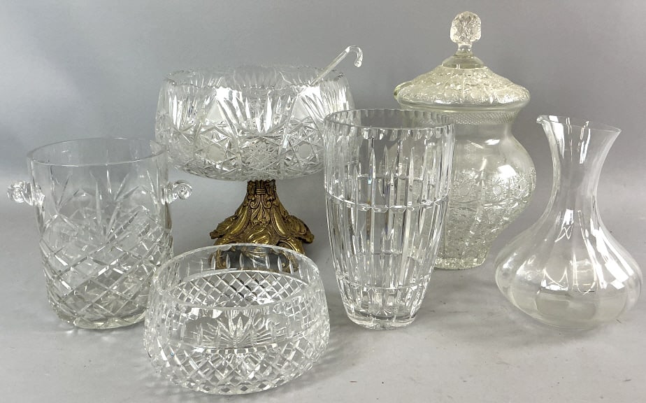 Grouping of Crystal Punch Bowl & Other Articles (1 of 5)