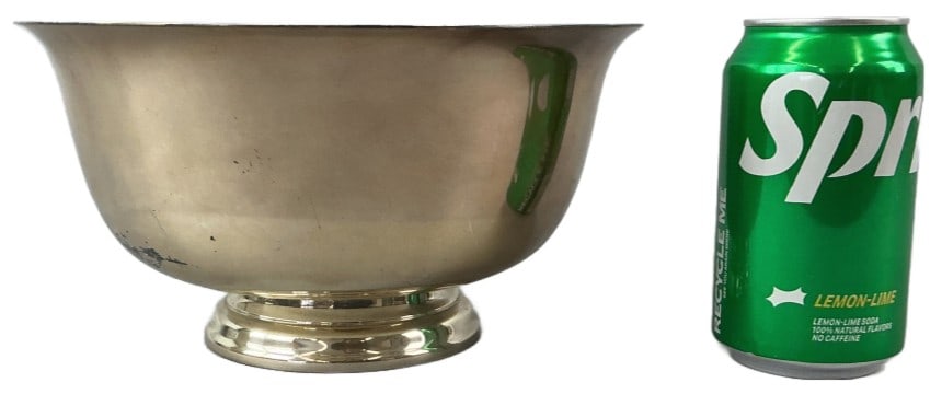J. W. Wolfenden Sterling Silver Bowl: J. W. Wolfenden Sterling silver bowl. Marked sterling. Weight: 23.15 troy ounces. Measures 4.75"h x 9"dia. Condition: Some scratches, needs polishing.