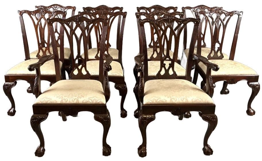 10 Drexel Heritage Chippendale Style Dining Chairs (1 of 4)